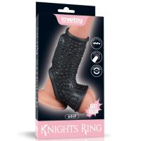 Рельефная вибронасадка на пенис и мошонку Vibrating Drip Knights Ring 