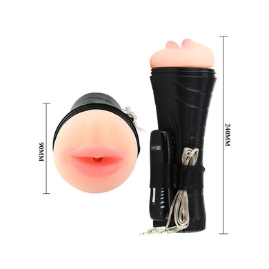 Мастурбатор ротик в колбе с вибрацией Pink Mouth Baile