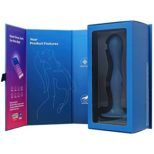 Фаллоимитатор со смещенным центром тяжести синий 18 см Double Ball-R Satisfyer