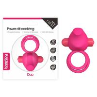 Двойное виброкольцо Power Clit Duo Silicone Cockring розовое
