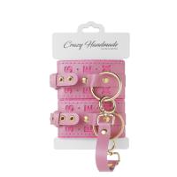 Оковы розовые с надписью SEX (фетр, золото)