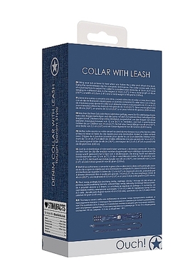 Джинсовый ошейник с поводком голубой Roughend Denim Style