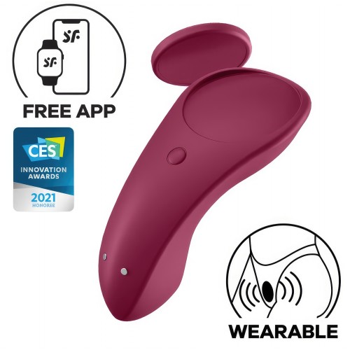Клиторальный смарт-стимулятор для ношения бордовый Sexy Secret Satisfyer 