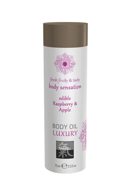 Съедобное массажное масло Shiatsu Luxury Малина и Яблоко (75 мл)