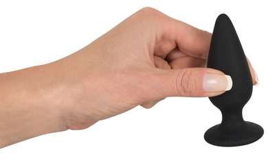 Анальная пробка черная Black Velvets Heavy Plug Medium