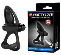 Виброкольцо на пенис и мошонку Pretty Love черное