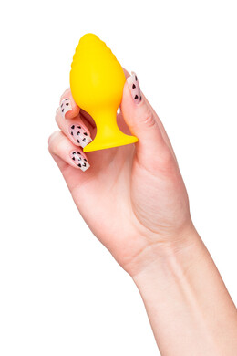 Анальная втулка желтая Todo Riffle с дополнительной стимуляцией, размер M