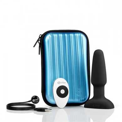 Перезаряжаемая анальная вибровтулка с эффектом римминга с пультом дистанционного управления черная B-Vibe