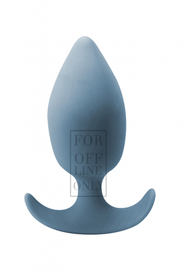 Анальная пробка голубая со смещенным центром тяжести Flash Gleam