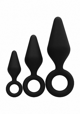 Набор черных анальных пробок Silicone Butt Plug Set