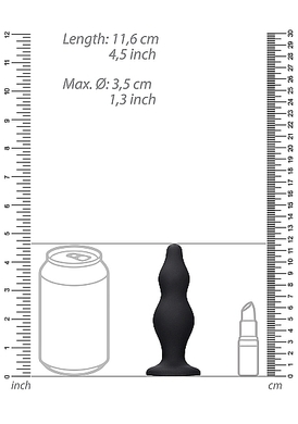 Анальная пробка на присоске чёрная Bubble Butt Plug