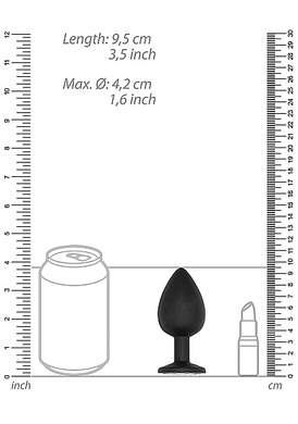 Анальная пробка с кристаллом со смещенным центром тяжести черная Self Penetrating Butt Plug №91