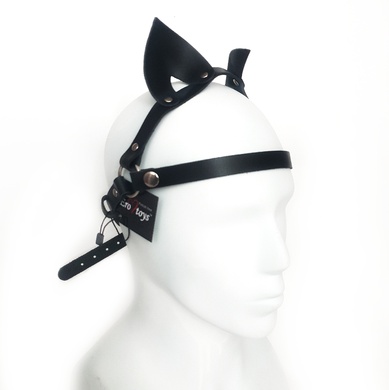Маска-ушки из натуральной кожи черная Erotoys Fetish line, Ero-174