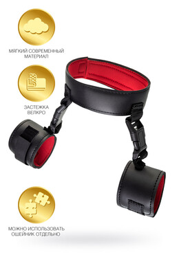 Черный ошейник с наручниками Theatre