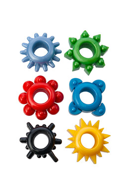 Набор разноцветных эрекционных колец на пенис (6 шт)