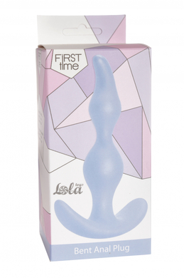 Анальная пробка голубая Bent Anal Plug