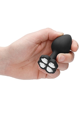 Анальная пробка с кристаллом черная Large Lucky Diamond Butt Plug