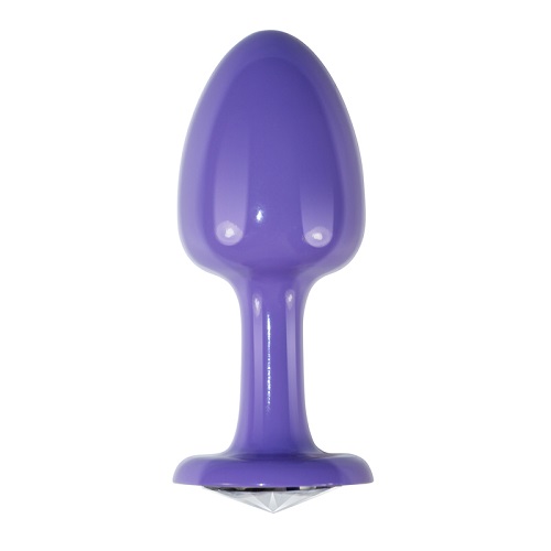 Фиолетовая анальная пробка с прозрачным кристаллом Rosebud Purple