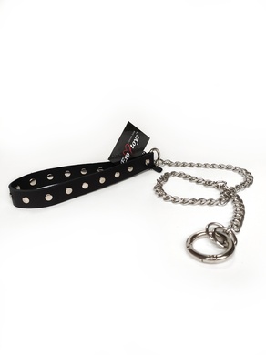 Поводок чёрный из натуральной кожи Erotoys Fetish line, Ero-145