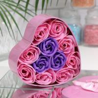 Мыльные розочки розовые и фиолетовые (11 шт)