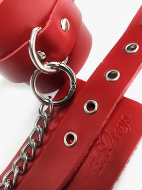 Поножи из экокожи красные Erotoys Fetish line, Ero-152r