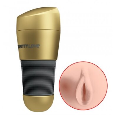 Мастурбатор-вагина в золотой колбе Pretty Love Kitty