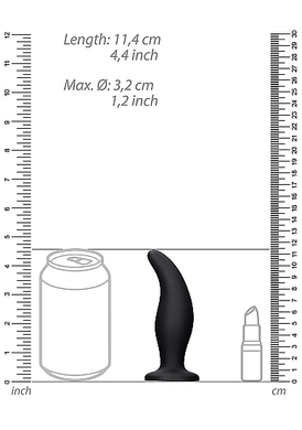 Анальная пробка на присоске чёрная Curve Butt Plug