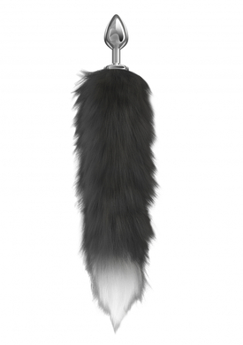 Анальная пробка металлическая с черным хвостиком Diamond Starlit