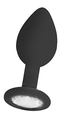 Черная анальная пробка с кристаллом Diamond Butt Plug Medium