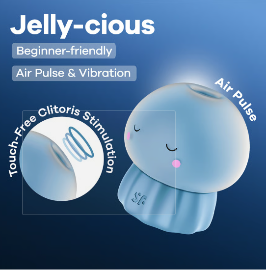   Вакуумный стимулятор клитора голубой Jelly-cious Satisfyer