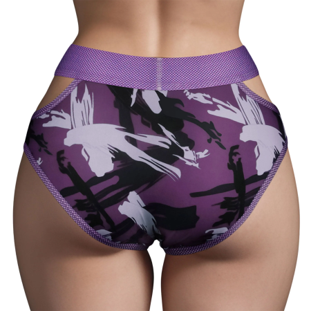 Трусики INGEN фиолетового камуфляжного цвета с ремешками XL/XXL