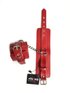 Поножи из экокожи красные Erotoys Fetish line, Ero-152r