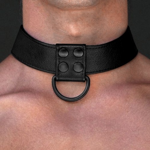 Ошейник с поводком на цепи Bondage Fetish Black Matt Collar With Leash