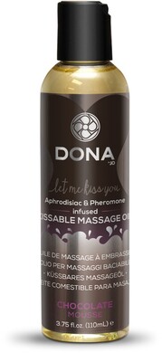 Вкусовое массажное масло с феромонами и ароматом "Шоколадный мусс" DONA Kissable Massage Oil Chocolate Mousse (110 мл)
