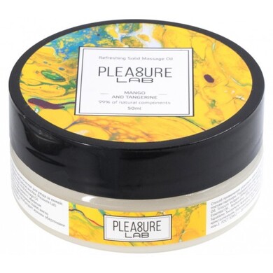 Твёрдое массажное масло с ароматом манго и мандарина и эфирным маслом-афродизиаком лайма Pleasure Lab Refreshing (50 мл)