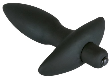 Анальная вибровтулка черная Black Velvets Vibrating plug small