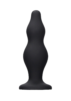 Анальная пробка на присоске чёрная Bubble Butt Plug