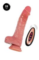 Перезаряжаемый вибратор-пульсатор реалистичный с пультом ДУ Mr.Baton RealMotion 22 см