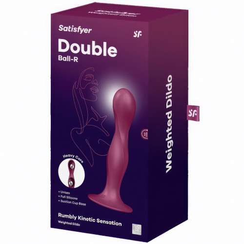Фаллос Satisfyer Double Ball-R со смещенным центром тяжести красный 18 см