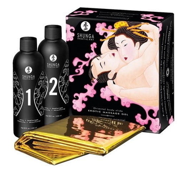 Набор для восточного массажа с ароматом клубники и шампанского Shunga Strawberry Sparkling Wine