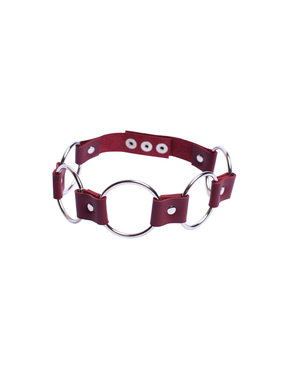 Бордовый чокер из натуральной кожи Erotoys Fetish line, Ero-20b