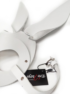 Маска Зайчика из натуральной кожи белая Erotoys Fetish line, Ero-81w