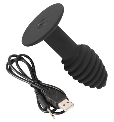 Анальная пробка с вибрацией перезаряжаемая Black Velvets Twist Butt Plug