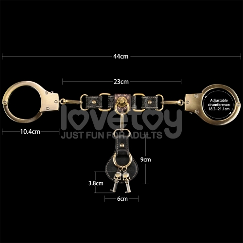 Наручники из искусственной кожи Rebellion Reign Heavy Metal Bronze