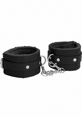 Черные наножники Plush Leather Ankle Cuffs