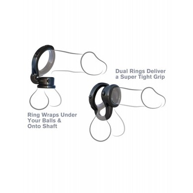 Необычное двойное колечко на пенис и мошонку Fantasy C-Ringz Ironman Duo-Ring