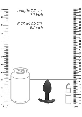 Анальная пробка черная с кристаллами Diamond Butt Plug With Handle