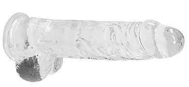 Прозрачный фаллоимитатор на присоске Realistic Dildo With Balls 22 см