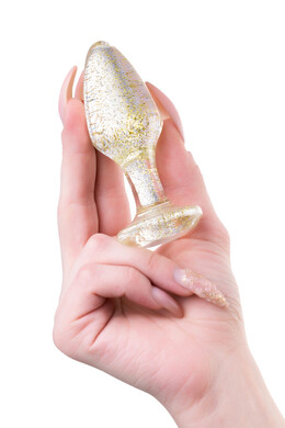 Анальная пробка акриловая золотистая, размер S