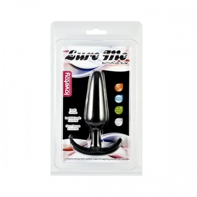 Черная силиконовая анальная пробка Lure Me Small